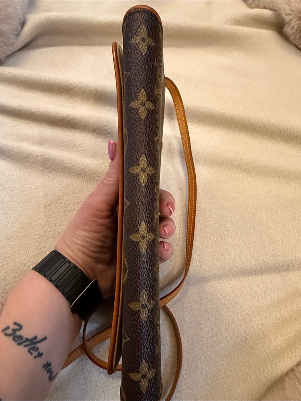PRISTINE Louis Vuitton Brown Monogram Pochette Twin GM Vintage - Picture 14 of 16